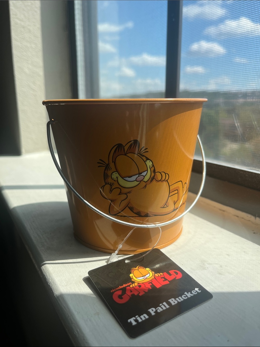 Garfield Collectable Orange Tin Pail